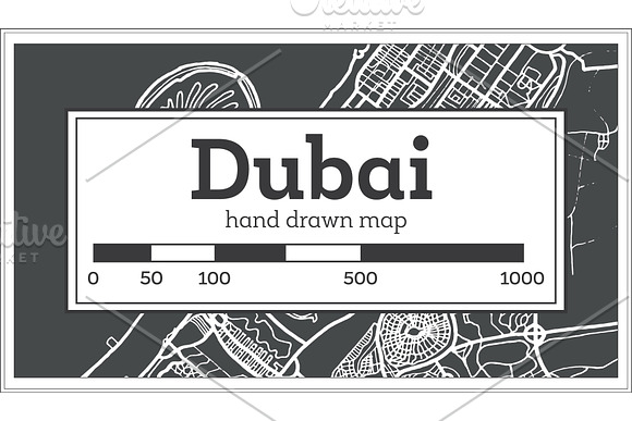 Dubai UAE Map in Retro Style. in Illustrations - product preview 1