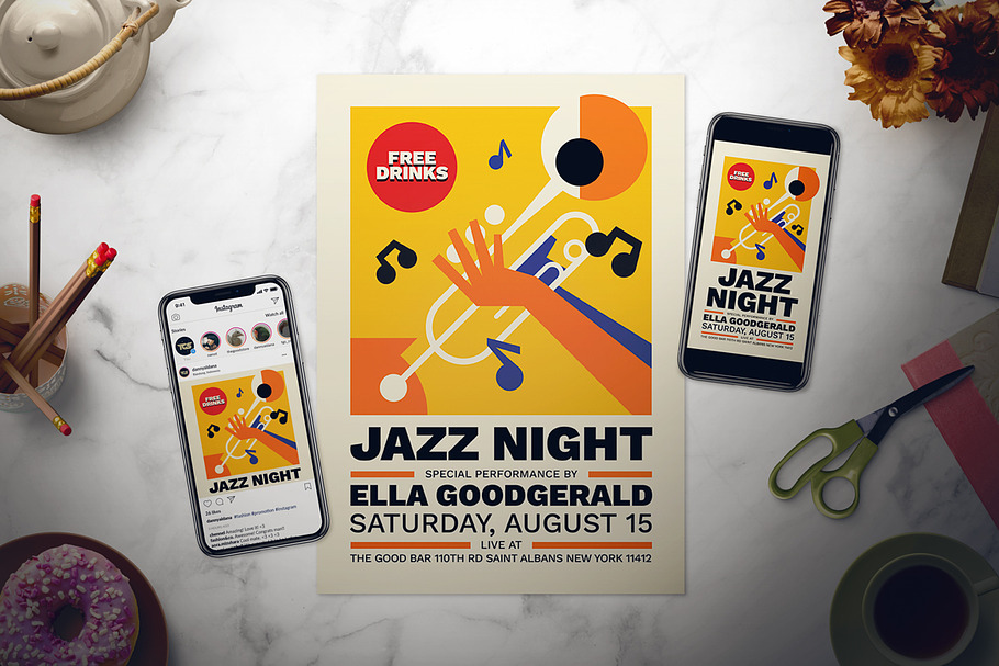 Jazz Night Flyer Set in Flyer Templates - product preview 8