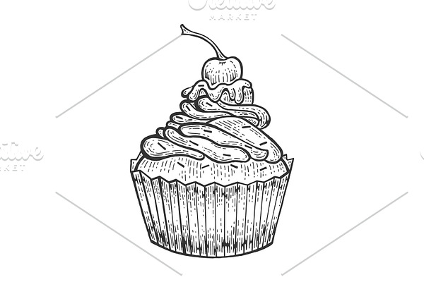 Cake bakery product sketch