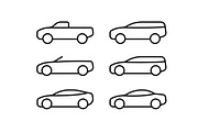Car types line art design