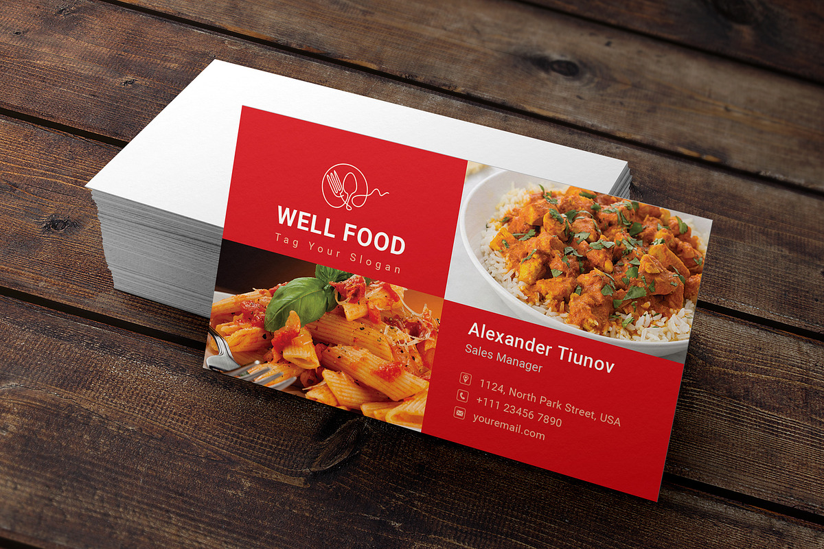 Restaurant Business Card in Business Card Templates - product preview 8