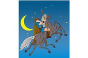 Norse God Odin riding eight-legged