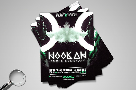 Hookah Glow | Flyer Template in Flyer Templates - product preview 4
