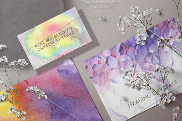 Watercolor crystal gems chakra stone in Illustrations - product preview 1
