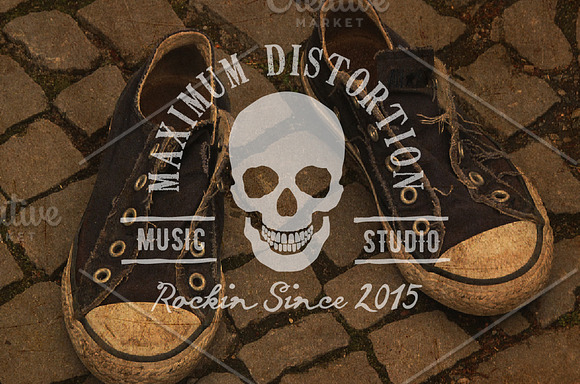 SIX SICK VINTAGE MUSIC BADGES in Logo Templates - product preview 3