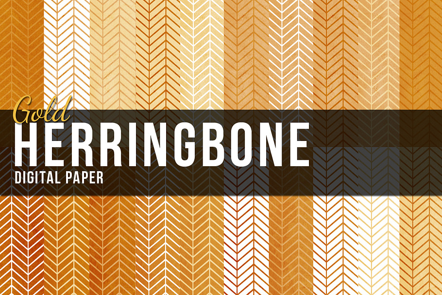 20 Gold Herringbone Pattern