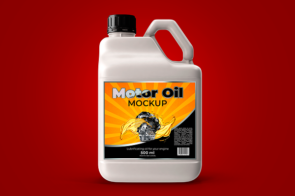 Bottle Motor Oil Mockup