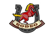 rodeo prancing horse horseshoe