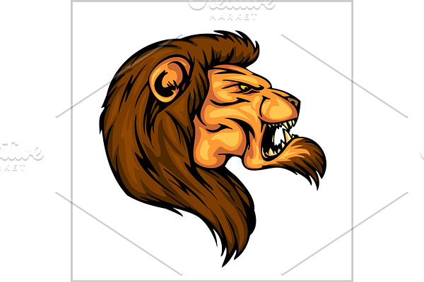 Lion head mascot - vector