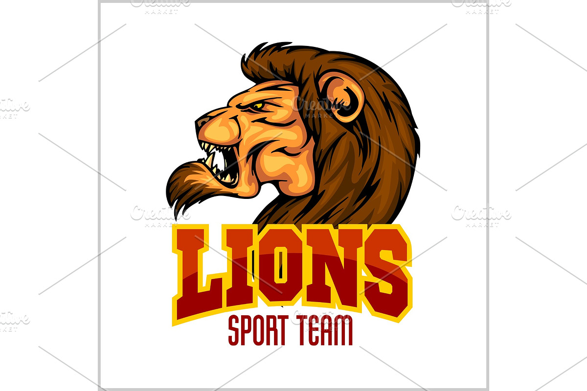 Lion head mascot - vector in Illustrations - product preview 8