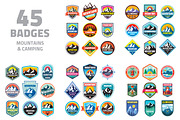 45 Badges & Logos Mountains Camping