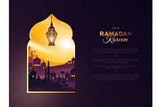 Ramadan Kareem window at sunset