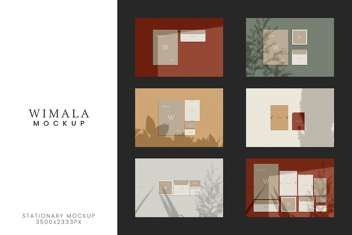 Wimala - Stationary Mockup in Scene Creator Mockups - product preview 8