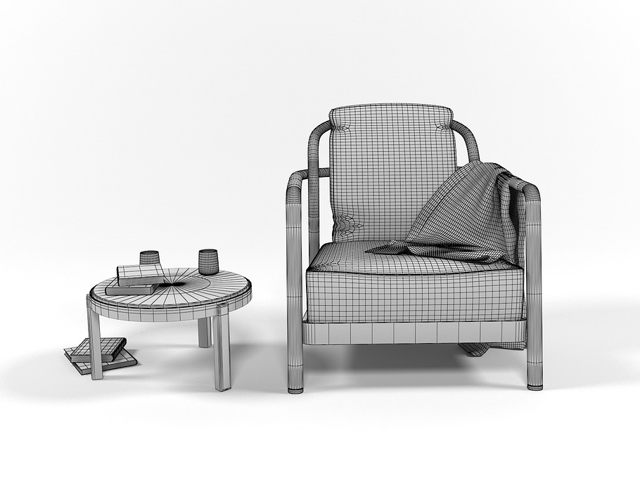 Alison armchair set in Furniture - product preview 4