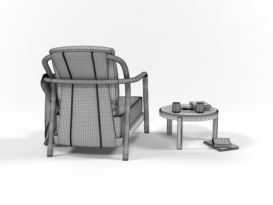 Alison armchair set in Furniture - product preview 6