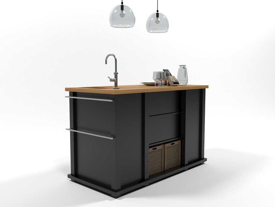 Kitchen island 0304 in Furniture - product preview 6