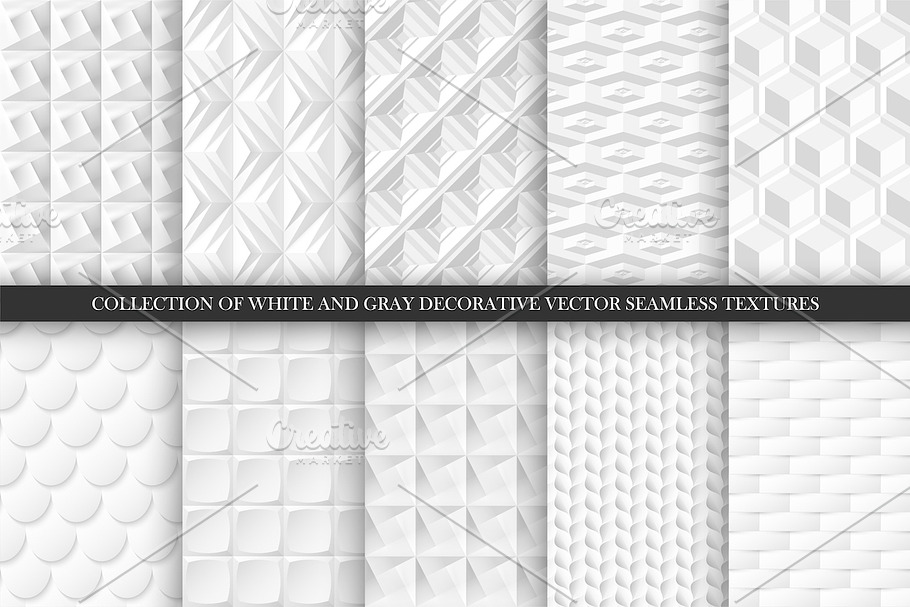White decorative seamless textures in Textures - product preview 8