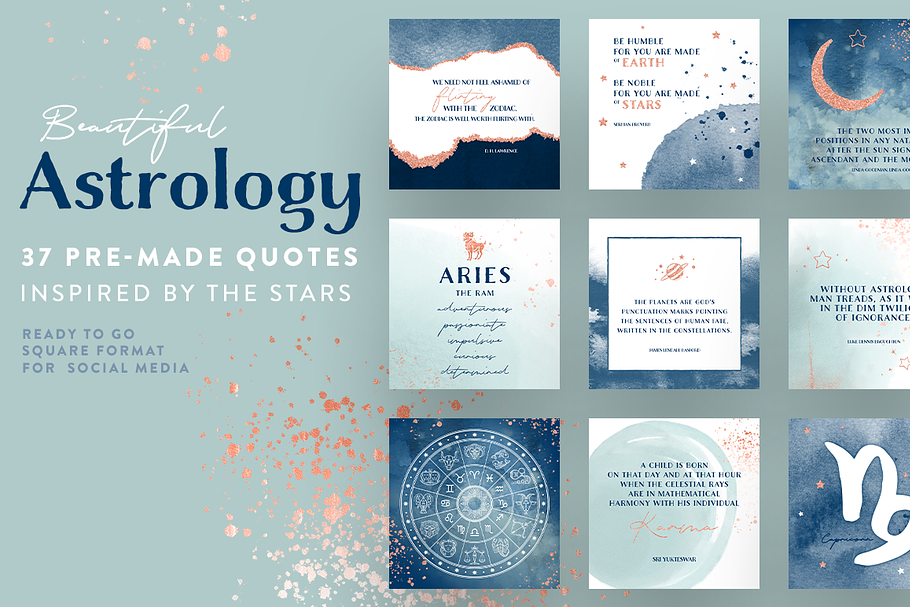 Beautiful Astrology pre-made quotes in Instagram Templates - product preview 8