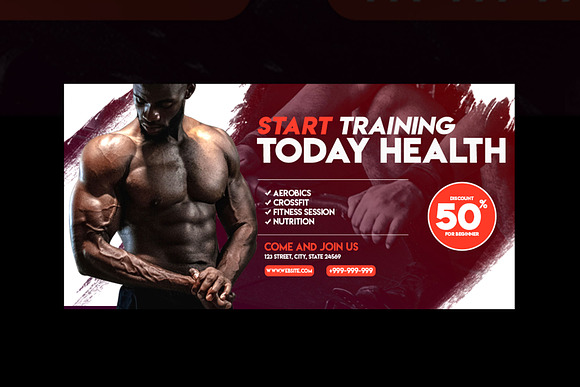 Fitness Social Media Pack in Social Media Templates - product preview 2
