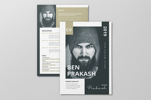 Minimalist CV Resume AI and PSD 30 in Letter Templates - product preview 2