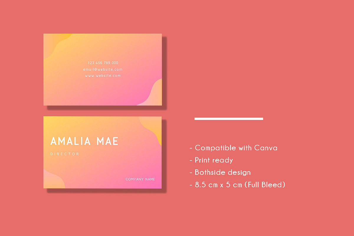 Simple Gradient Business Card in Business Card Templates - product preview 8