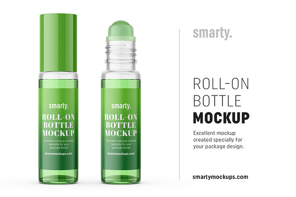 Small roll-on bottle mockup / glass