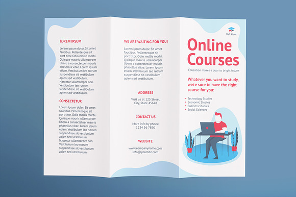 Online Courses Brochure Trifold in Brochure Templates - product preview 1