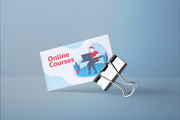Online Courses Business Card in Business Card Templates - product preview 2