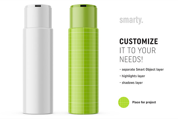 Matt bottle with wide disctop in Product Mockups - product preview 1