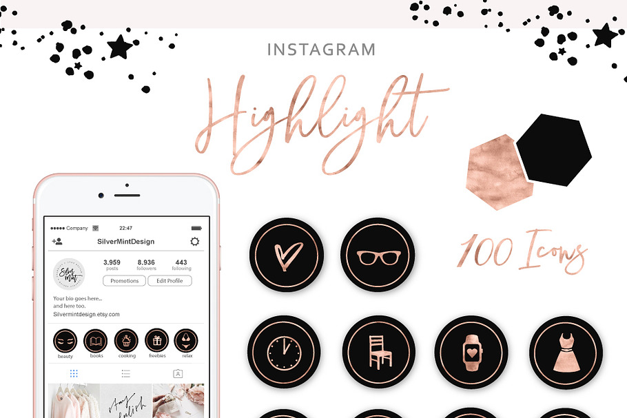 100  instagram highlights social set in Instagram Templates - product preview 8