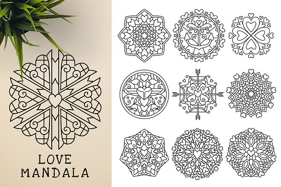 300 Vector Mandala Ornaments in Illustrations - product preview 25