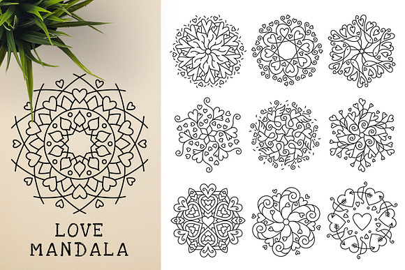 300 Vector Mandala Ornaments in Illustrations - product preview 26