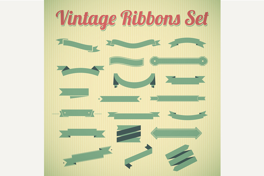 Vintage styled ribbons collection. in Objects - product preview 8