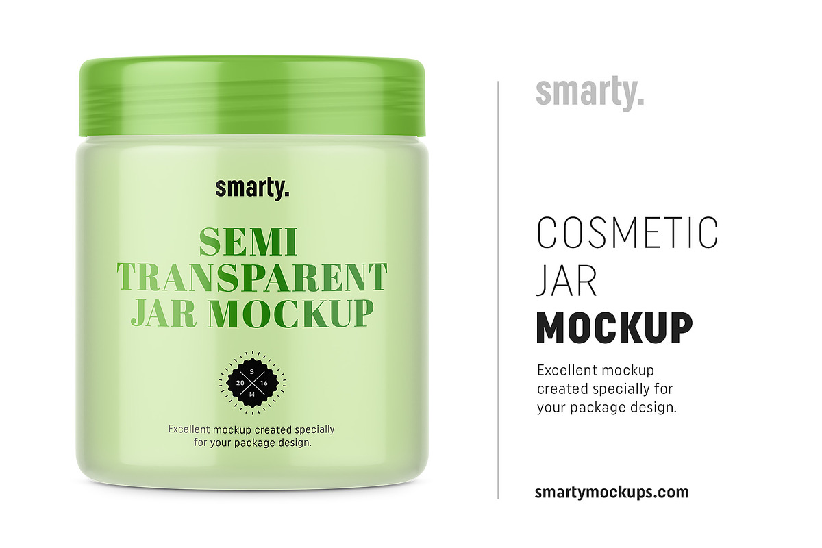 Semi transparent jar mockup in Product Mockups - product preview 8