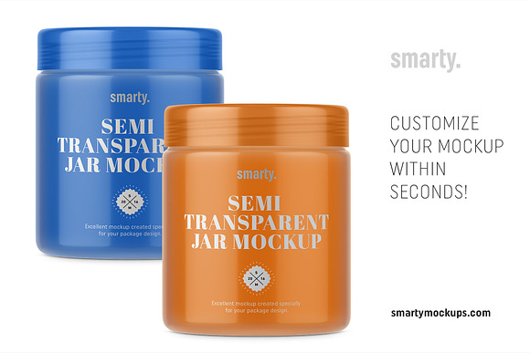 Semi transparent jar mockup in Product Mockups - product preview 2