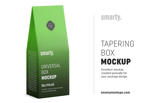 Tapering box mockup