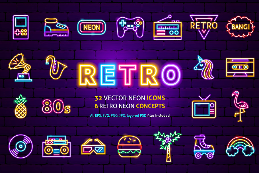Retro Neon in Neon Icons - product preview 8