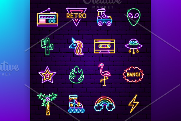 Retro Neon in Neon Icons - product preview 1