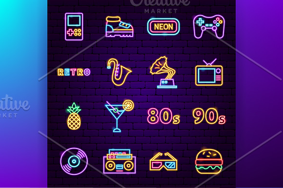 Retro Neon in Neon Icons - product preview 2