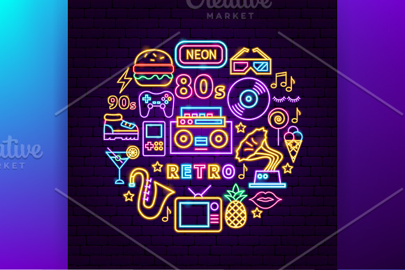 Retro Neon in Neon Icons - product preview 3