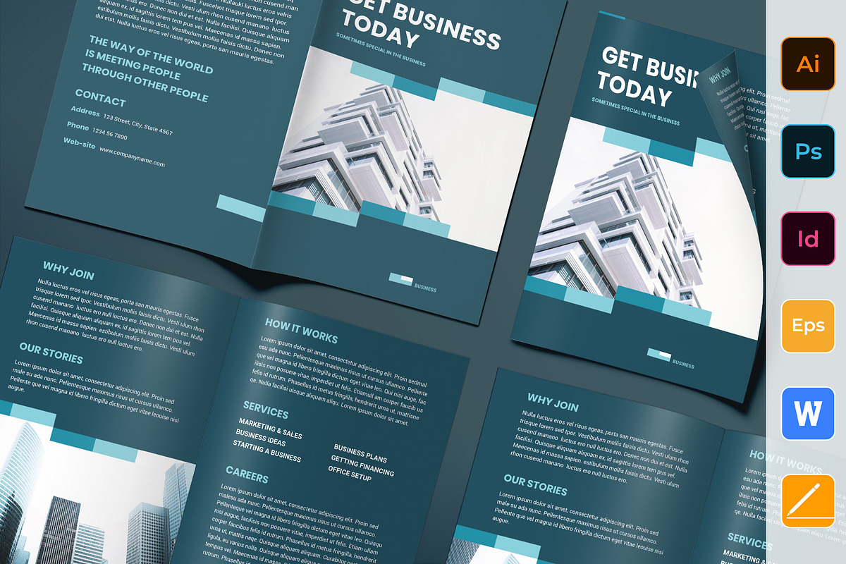 Business Networking Brochure Bifold in Brochure Templates - product preview 8