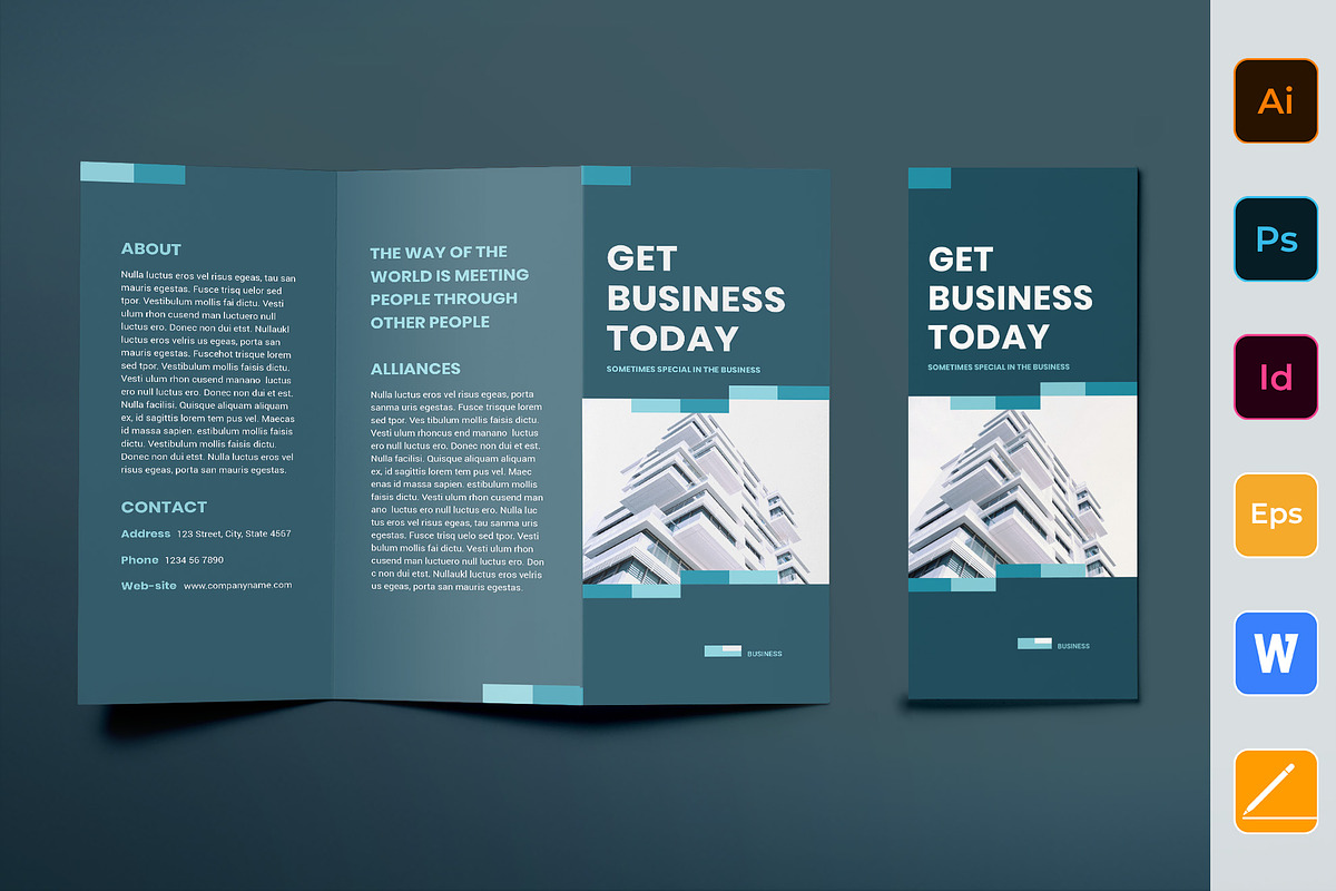Business Networking Brochure Trifold in Brochure Templates - product preview 8