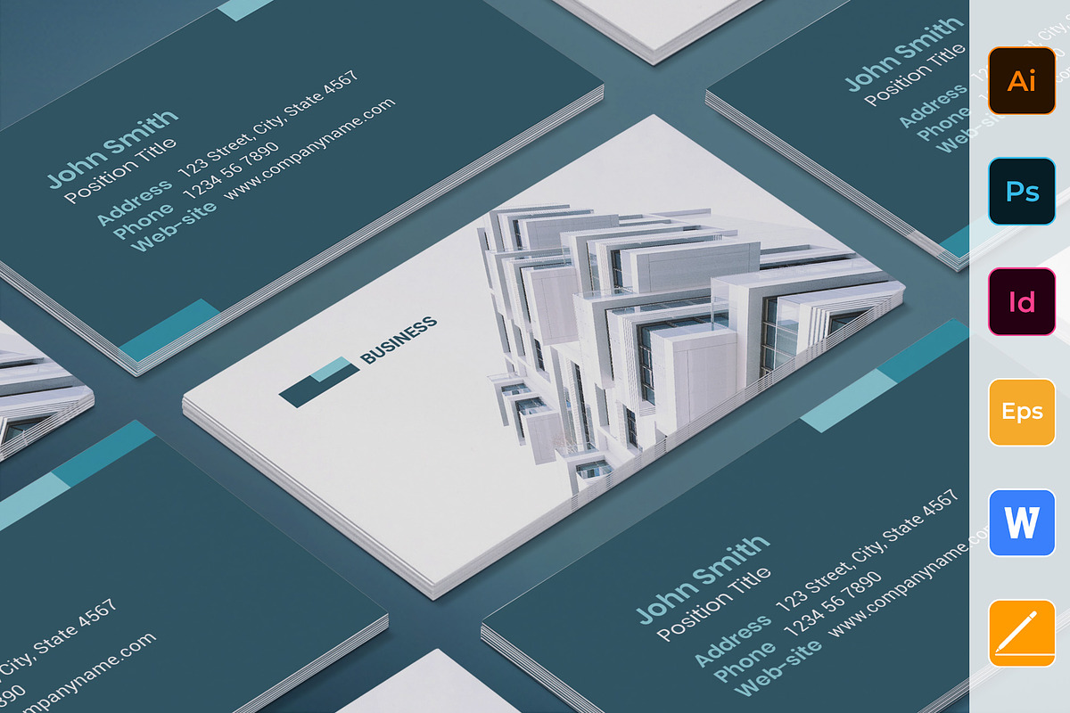 Business Networking Business Card in Business Card Templates - product preview 8