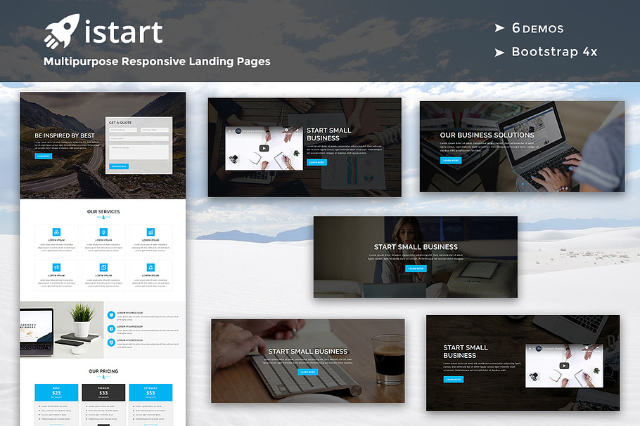 iStart -Responsive HTML Landing Page in Bootstrap Themes - product preview 8