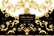 17 Golden Baroque Seamless Patterns