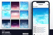 Sky Clouds. Instagram banners