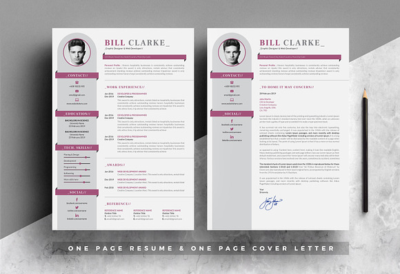 Resume/Cv & Cover Letter in Letter Templates - product preview 1