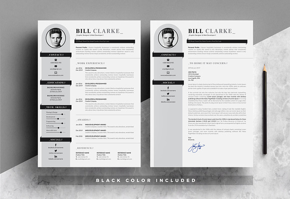 Resume/Cv & Cover Letter in Letter Templates - product preview 2