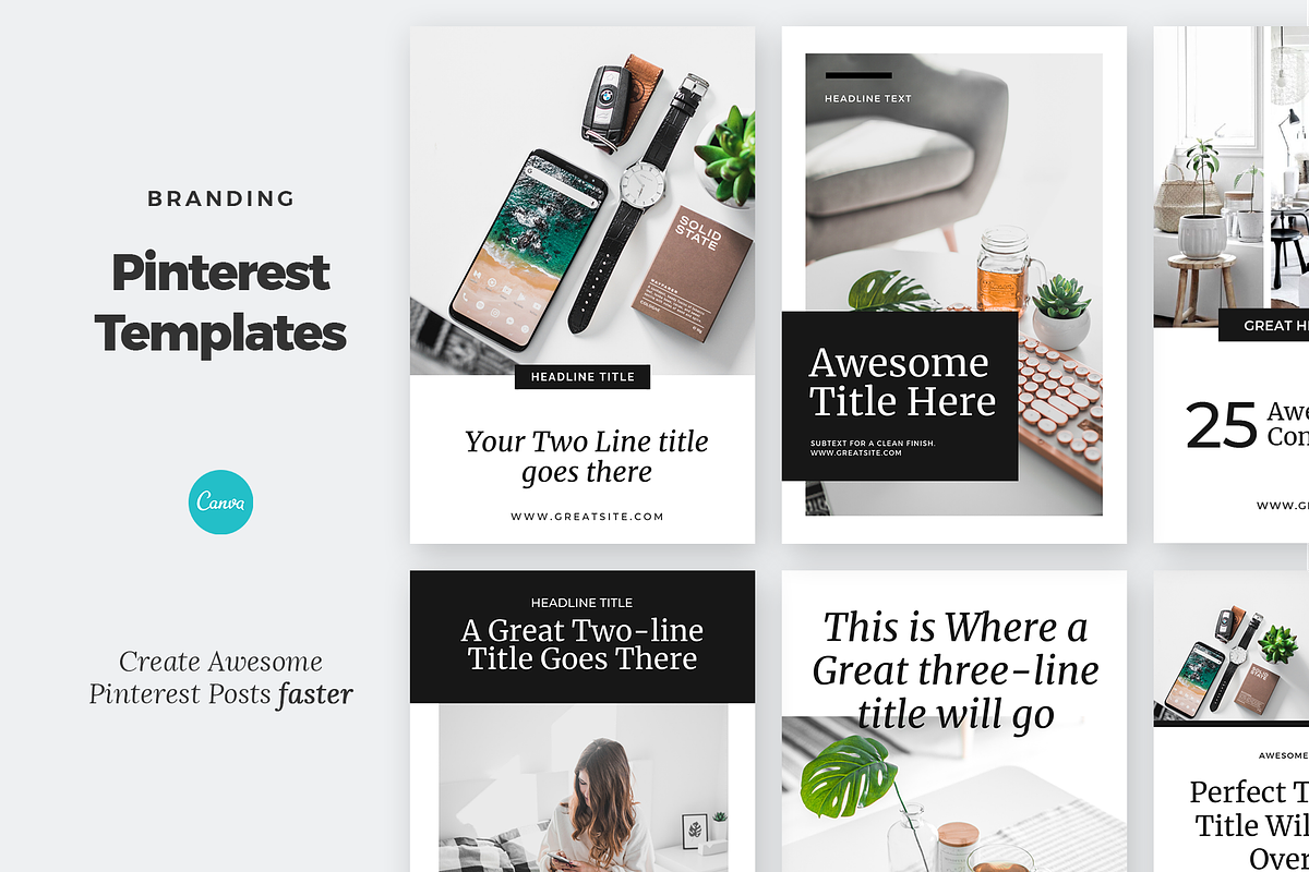 Pinterest Templates Canva - Brook in Pinterest Templates - product preview 8