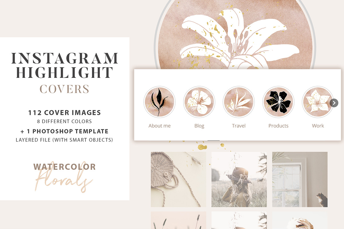 Floral Instagram Highlight Covers in Instagram Templates - product preview 8